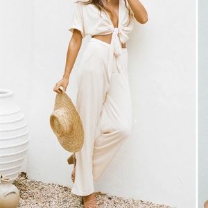 Sabo Skirt Cream Tie-Front Blouse